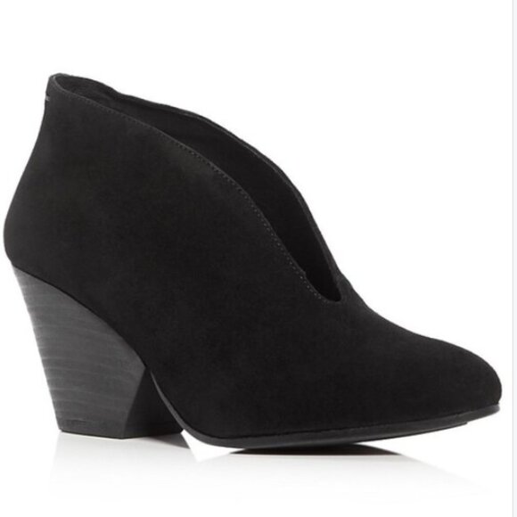 Eileen Fisher Iman Cutout Wedge Bootie Black Suede - Picture 1 of 7